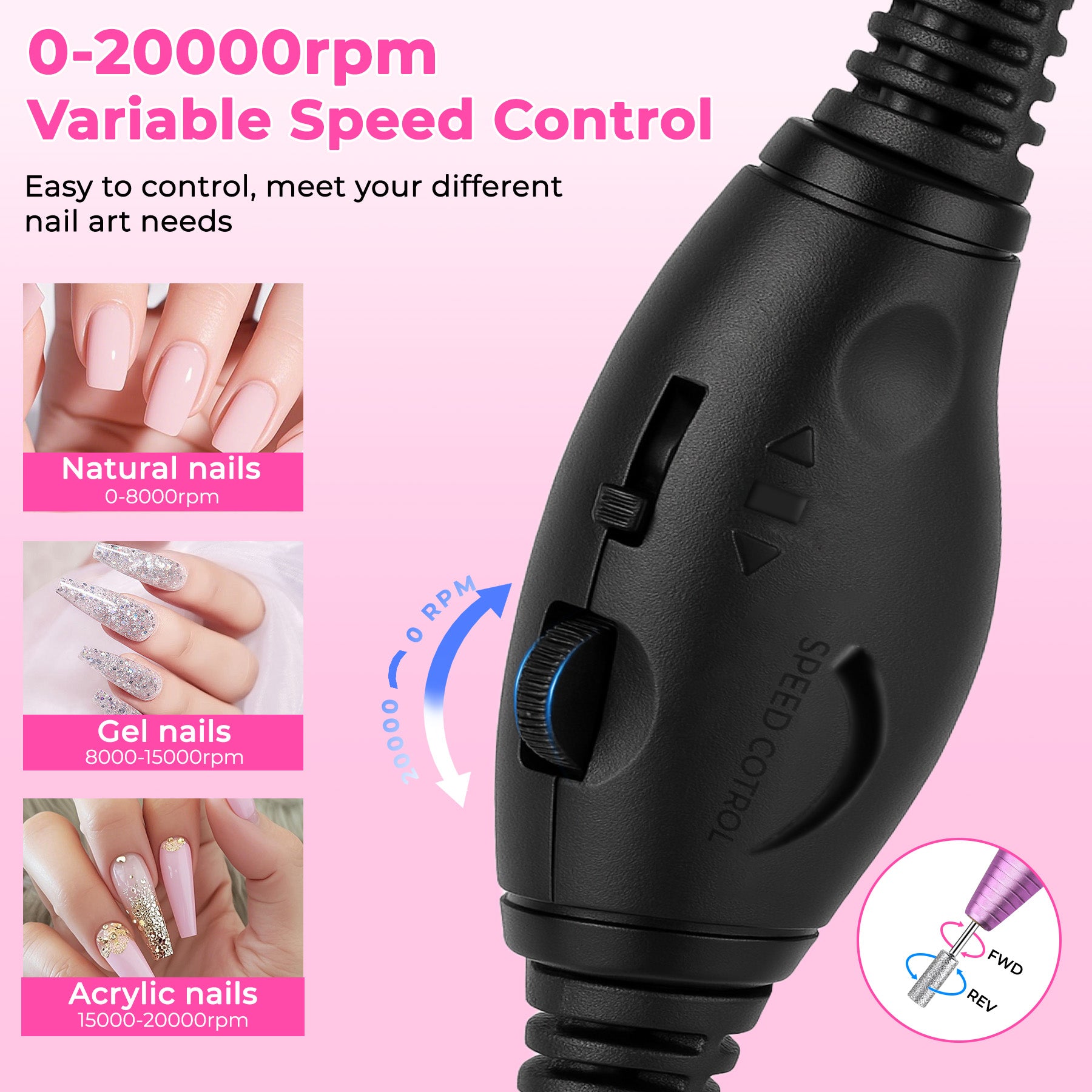 Portable Electric Nail Drill Kit for Salon-Quality Nails