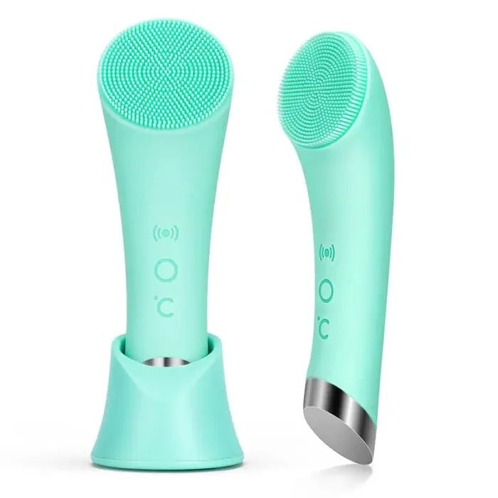 Heated Electrical Silicone Face Cleansing Brush for Daily Glow